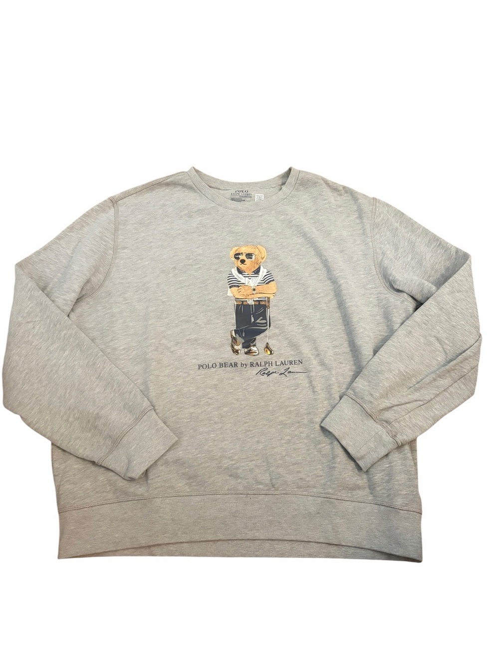 Polo Ralph Lauren bear mens XL grey sweatshirt